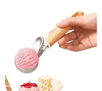 Cuillère à glace, en acier inoxydable, avec boule moulée, avec mécanisme de déclenchement, passe au lave-vaisselle, ustensile de cuisine comme moule à boules de fruits, pour gaufres, crêpes, muffins