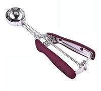 Cuillère à Glace en Acier Inoxydable,Cuillère à Melon,Cuillère à Glace avec Déclencheur,Acier 304 Inoxydable,Avec poignée Antidérapante,pour Glace, Boules de Melon, Pâte à Biscuits,Diamètre 4cm