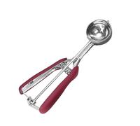 Cuillère à glace en acier inoxydable, cuillère pâte biscuits, fruits, pommes de terre, pastèque, boule creuser, poignée ressort, cuisine(Wine Red,4cm)