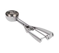 Cuillère à glace en acier inoxydable, manche long, conception de gâchette confortable et durable, parfaite pour les crêpes à dessert à la crème glacée, argent 3,9 oz