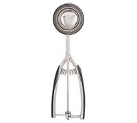 Cuillère à glace en acier inoxydable, outil de cuisine professionnel, poignée ergonomique à ressort pour ramasser sans effort, boule à melon polyvalente et cuillère à biscuits (59mm)