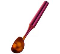 Cuillère à glace en acier inoxydable - Passe au lave-vaisselle - Cuillère à glace robuste - Modèle monobloc - Poignée ergonomique confortable (rouge fantôme)