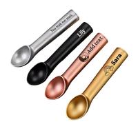 Cuillère À Glace Personnalisée, Gravée Avec Noms Et Date, En Forme De Boule À Melon. Cadeau D'anniversaire Idéal For Elle, Une Femme, Une Maman Ou Un Enfant. Fait Main.