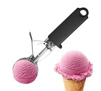 Cuillère à Glace,Portionneuses à Biscuits en Acier Inoxydable - Cuillère Antiadhésive Robuste pour Boules de Ergonomique Distributeur de Nourriture Cuisine Dessert Pâtisserie Maison Pique-nique