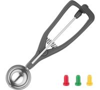HENDI Cuillère à glace, manche 110mm pour gauchers, 1/40, portionneur à glace, ø45x221mm, noir, acier inoxydable