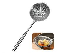Cuillère à graisse extra fine en acier inoxydable, écumoire profonde à long manche, louche fendue avec trous, ustensile de cuisine en maille, pour frire, huile, sauce, graisse et cuisine de cuisine