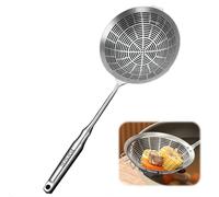Cuillère à graisse extra fine en acier inoxydable, écumoire profonde à long manche, louche fendue avec trous, ustensile de cuisine en maille, pour frire, huile, sauce, graisse et cuisine de cuisine