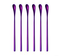 Cuillère à mélanger en acier inoxydable de 19 à 3 cm de long, conçue pour la cire, la résine, le savon et la fusion dans diverses applications de bricolage (violet)