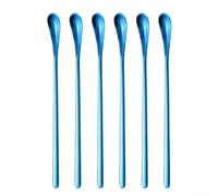 Cuillère à mélanger en acier inoxydable, tige de mélange de cire de 19,3 cm pour bricolage, savon, bougie, résine, ensemble d'outils de cuisine (bleu)