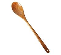 Cuillère à Mélanger Japonaise à Long Manche en Bois, Couleur Café | Courbe Lisse, Surface Antiadhésive, Manche Long Isolant, Nettoyage Facile, Usage la Cuisine Maison et Pro