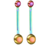 Cuillère à mesurer à café, cuillères mesurer 2 pièces cuillère café double tête, soupe de 5 ml et 15 ml cuillères long manche en acier inoxydable pour un usage quotidien