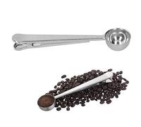 Cuillère à mesurer, acier inoxydable à mesurer la cuillère à soupe empilable à la cuillère avec un clip de scellé pour le thé en poudre de lait en poudre