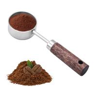 Cuillère à mesurer en acier avec manche en bois | Cuillère à café multifonction en acier avec poignée en bois - 15 ml - Pour café, thé, lait en poudre et plus encore