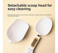 Cuillère à mesurer légère rechargeable par USB avec précision de 0,1 g pour comptoir de cuisine ou rangement suspendu (blanc)