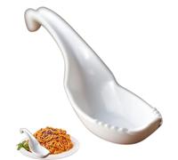 Cuillère à nouilles en céramique - Ustensiles à soupe élégants, design de plat profond, poignée antidérapante avec bords lisses | Couverts ménagers pour boulettes, porridge, ragoût, ramens