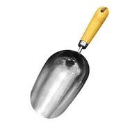 Cuillère à nourriture pour chien - Manche en bois en acier inoxydable, portable, légère et facile à concevoir | polyvalente pour l'alimentation des animaux de compagnie, sol de jardin, pla