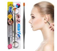 Cuillère à oreille à double tête, cuillère à oreille en silicone,Double-tête réutilisable Nettoyeurs d'oreille - Outil de nettoyage de fouille d'oreille portable, grattoir de massage pour les familles