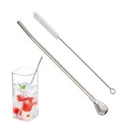 Cuillère à paille amovible, passoire, mélangeur, cuillère filtrée de 1,2 x 1,7 cm, paille filtrée en acier inoxydable - Paille filtrée multifonctionnelle, sûre et portable pour boissons en vrac, soupe