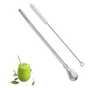 Cuillère À Paille Filtrée - Paille Bombilla En Acier Inoxydable De 21 Cm, Cuillère À Soupe Multifonctionnelle Pour Thé, Café, Métal Réutilisable Et Sûr | Pratique Pour Les Boissons En Feuilles Mobiles