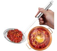 Cuillère à passoire à mailles fines - Pour soupes et bouillons - Avec poignée ergonomique - Cuillère en maille pour la maison, la cuisine, la friture et la préparation des aliments