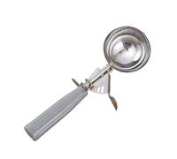 Cuillère à pâte à biscuits en acier inoxydable facile à nettoyer, cuillère à crème glacée avec déclencheur, demi-tasse pour pâte à cupcakes, maison, cuisine, restaurant, fête, gris