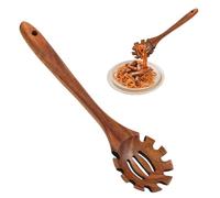 Cuillère à pâtes - Cuillère à pâtes en bois de 30,5 cm - Cuillère de service - Cuillère à spaghetti suspendue - Louche à pâtes en bois avec dents pour pâtes, spaghettis, cuisine, pâtisserie