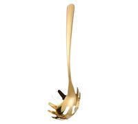 Cuillère à pâtes - Fourchette à nouilles à long manche - Pelle à tête large - Design antidérapant à dents intégrées - Base fendue pour drainage rapide des liquides - Accessoire de cuisine pour la