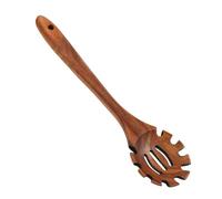Cuillère à pâtes - Fourchette à spaghetti - Couverts de service à pâtes avec long manche - Cuillère de cuisine de 30,6 cm - Louche en bois pour mélanger, mélanger, goûter et cuire au four, servir des