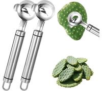 Cuillère à peeling de cactus, éplucheur de cactus en acier inoxydable multifonctionnel, coupe-nouilles chinois, adapté aux accessoires de gadget de cuisine, conception de lame rainurée