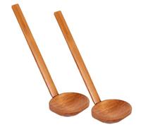 Cuillère à ramen en bois, 2 grandes cuillères à marmite long manche avec motif tortue - Cuillères soupe de style traditionnel pour la cuisine et les repas asiatiques