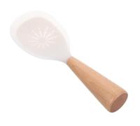 Cuillère à Riz avec Manche en Bois Antiadhésive, en Silicone | Résistante à Chaleur, Design Debout, Cuisine et Maison, Mélange Facile, Service du Riz et Purée
