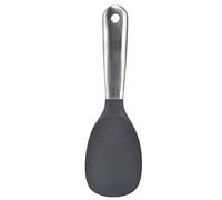 Cuillère à riz avec trou de suspension, poignée antidérapante, résistance aux hautes températures, tête en Silicone, fournitures de cuisine saines, noir