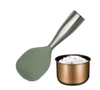 Cuillère à riz en bois | Cuillères de service antiadhésives | Service debout en silicone | Ustensiles de cuisine résistants à la chaleur | Ustensiles de cuisine multifonctionnels pour soupe