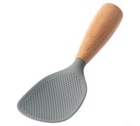 Cuillère à riz en silicone résistante à la chaleur et antidérapante avec poignée en bois qui tient debout, sans danger pour tous les ustensiles de cuisine, y compris antiadhésifs, faciles à nettoyer