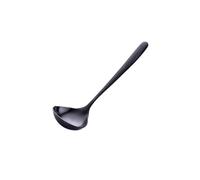 Cuillère à sauce portable en acier inoxydable poli poli antirouille plaqué lisse pour la maison, la cuisine, le restaurant, louche, louche, noir