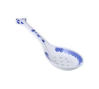 Cuillère à Soupe Chinoise en Céramique Bleue, Grand Format Traditionnel