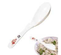 Cuillère à soupe chinoise Won Ton - Cuillère à soupe antidérapante avec crochet profond pour servir et manger, design robuste et confortable avec construction résistante à la chaleur, idéale pour la