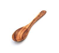 Cuillère à soupe de 20 cm de forme fine, légère, en bois d'olivier fabriquée à la main, cadeau durable
