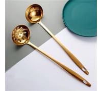 Cuillère à soupe Écumoire Cuillère qui fuit, ensemble de louche à marmite, soupe en acier inoxydable pour la Cuisine(Colour 2)