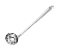 Cuillère à Soupe en Acier Inoxydable, Longue Poignée, Bol Profond | Crochet Intégré, Finition Polie, Rangement Suspendu, Service Sûr des Liquides Chauds, la Cuisine et Hôtel