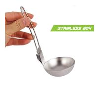 Cuillère À Soupe En Acier Inoxydable, Louche À Fente Avec Poignée Portable Pliante Cuillère À Soupe Super Légère Pour Pot Chaud Pour Le Camping Et La Randonnée