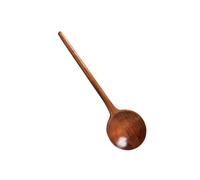 Cuillère à soupe en bois à long manche - Ustensile de cuisine rond - Style japonais - Pour la maison, les pique-niques et les repas quotidiens - Cuillère en bois pour soupe