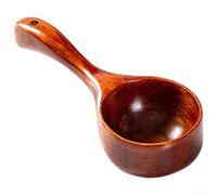 Cuillère à soupe en bois massif faite à la main avec design minimaliste pour nouilles de riz Pho et porridge, matériau en bois naturel, poignée ergonomique légère, marron, pour cuisine, salle à manger