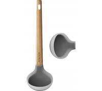Cuillère à soupe en silicone avec manche en bois 27,5 cm
