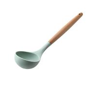 Cuillère à soupe en silicone, grande louche à soupe de cuisine, cuillère de service avec manche en bois, ustensiles de cuisine antiadhésifs, outils pour cuisiner, remuer, servir
