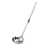 Cuillère à Soupe Passoire en Acier Inoxydable 28,5cm Crochet | Long Manche, Design Fendu pour Égoutter et Servir, Surface Lisse sans Bavures, Usage Maison ou Restaurant