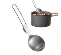 Cuillère À Soupe Pliante Portable - Cuillère De Service En Acier Robuste Outil De Batterie De Cuisine Compact De 8 Pouces Poignée Ergonomique Gadget De Cuisine Résistant À La Chaleur, Ustensile Permet