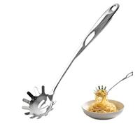 Cuillère à Spaghetti en Acier Inoxydable 34,3 cm, Cuillère à Pâtes Résistant à la Chaleur, Fourchette à Pâtes avec Poignée Ergonomique Dents et Trou de Suspension, Fourchette à Spaghetti pour Nouilles
