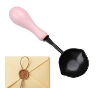 Cuillère À Tampon De Sceau De -cuillère À Double Bec Verseur De 12cm, Outil De Peinture Anti-feu Antiadhésif, Accessoire Artisanal Avec Manche En Bois | Fusion De Précision Pour Sceller Les Lettre