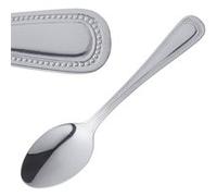 Olympia Cuillère à thé Bead en acier inoxydable, (Lot de 12), argent, 140 (L)mm, ensemble de cuillères à café, 18/0 hautement poli, bordure perlée, poignée solide, usage commercial et domestique, C130